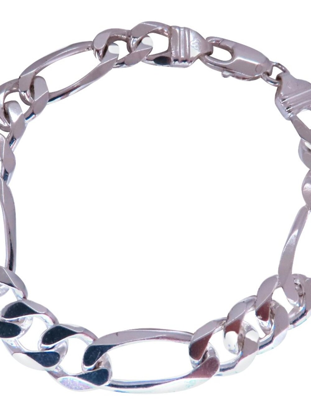 Figaro Bracelet 9.5mm Sterling Silver 8.25inch 12444*
